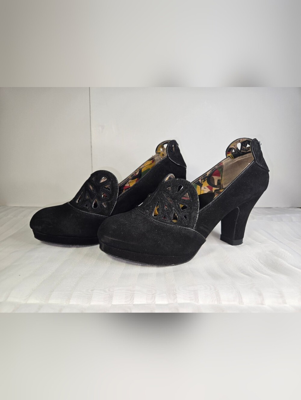 Miss L Fire 40's Style Suede Pumps